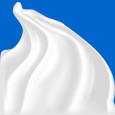 Krem bukleler. 3d gerçekçi stabilize krem şanti. Paket tasarımı için.