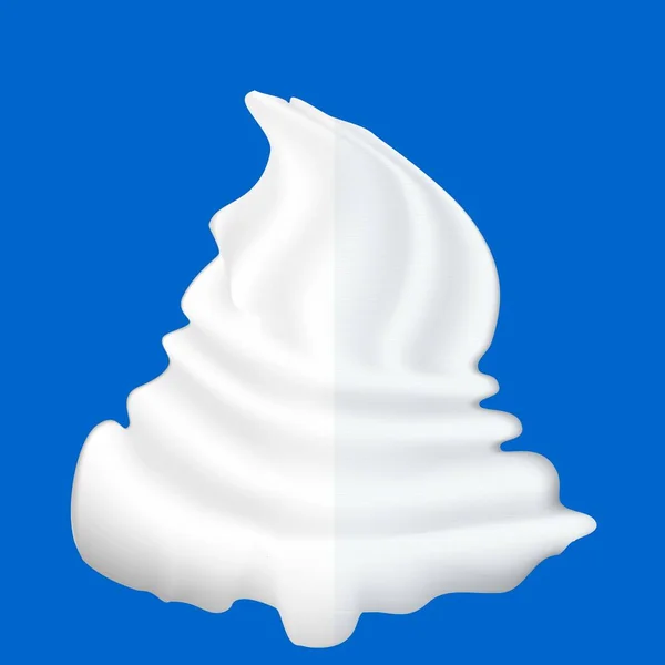 Whipped cream isolated on blue background. Delicious mouth watering design element. — Stock Vector