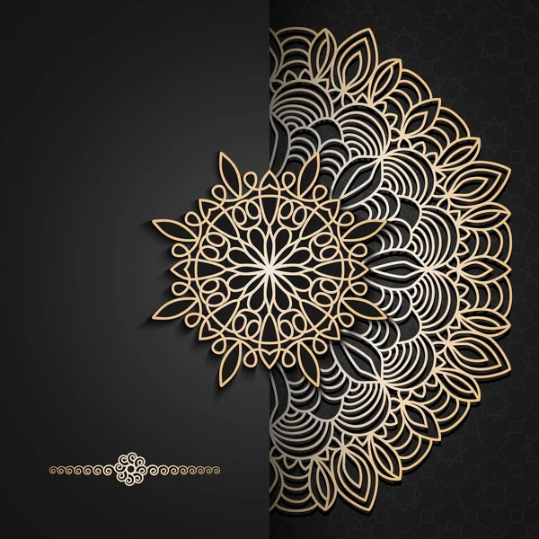 Fondo de diseño decorativo de lujo mandala en color oro — Vector de stock