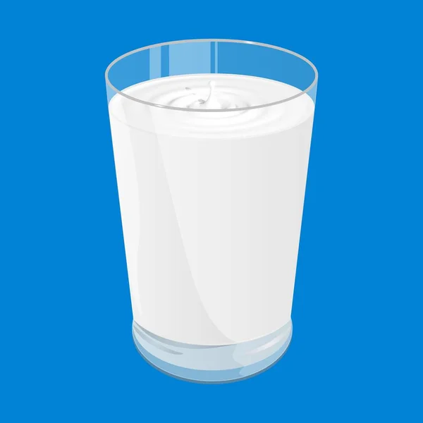 Realistisches Glas Milch mit Kreiswellen und Tropfspritzern isoliert auf transparentem Hintergrund. — Stockvektor