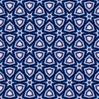 Arap motifleri için dikişsiz desen. Mavi tonlarda yıldızlar.