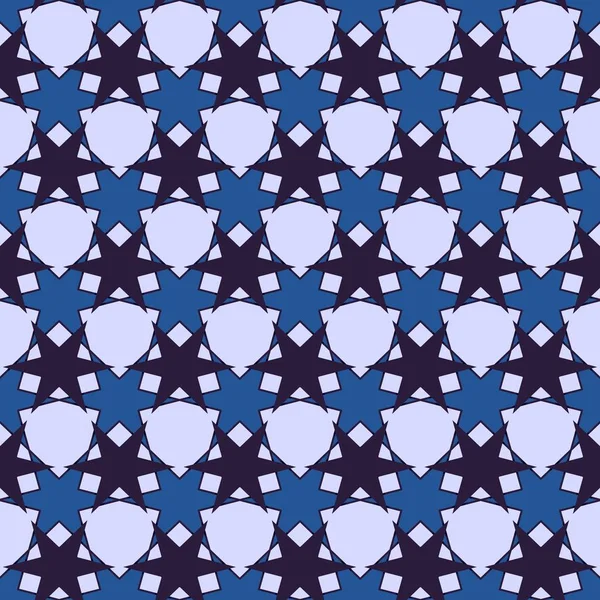 Patrón sin costura mosaico en tonos azules. Adorno árabe. Texturas geométricas modernas . — Archivo Imágenes Vectoriales