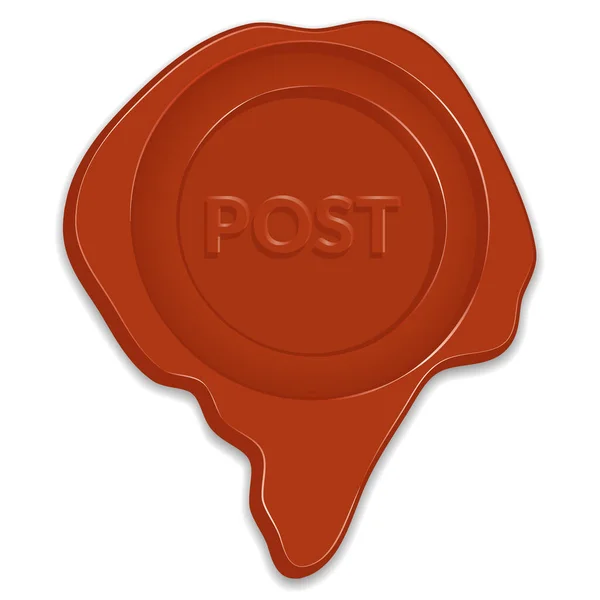 封蜡印章 在棕色邮票上贴上印记 用于设计证书或文档 信封的孤立的印象 保护和认证 保证和质量标识 矢量说明 — 图库矢量图片