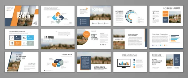 Präsentationsvorlagen Für Business Booklet Corporate Report Flyer Und Broschüre Banner — Stockvektor