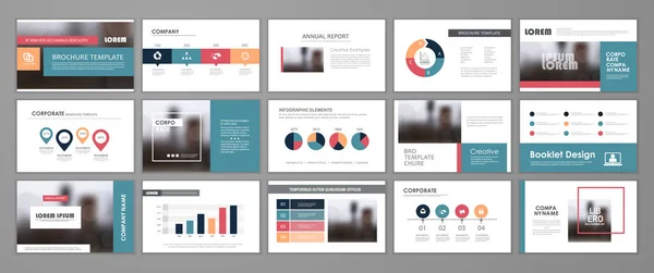 Moderne Presentatie Dia Sjablonen Infografische Elementen Template Set Voor Web — Stockvector