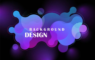 Renkli geometrik arka plan tasarlamak. Siyah arka plan üzerine fütüristik degradelerle Neon sıvı şekiller kompozisyon. Eps10 vektör arka plan.