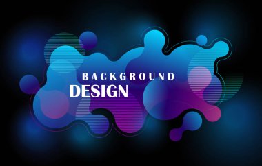 Renkli geometrik arka plan tasarlamak. Siyah arka plan üzerine fütüristik degradelerle Neon sıvı şekiller kompozisyon. Eps10 vektör arka plan.