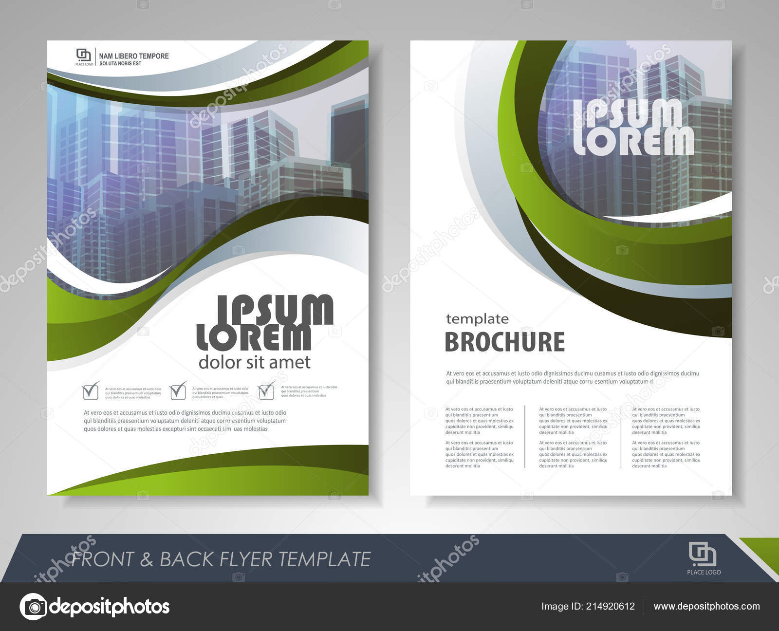 Modern Green Brochure Design Brochure Template Brochures Brochure Layout Brochure Stock Vector C Stekloduv