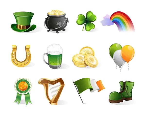 St. Patrick's Day holiday icons set — Stock Vector