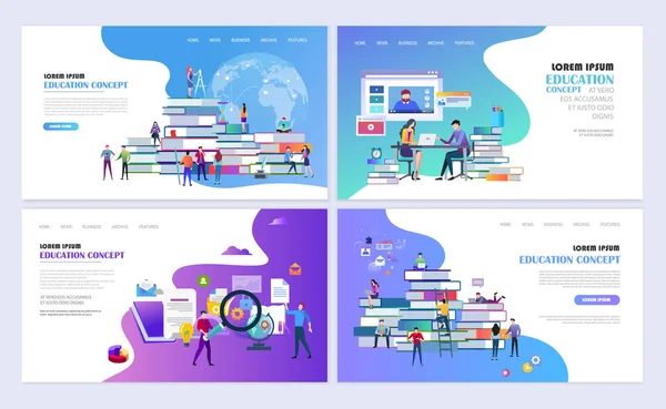 Online education webbsida design — Stock vektor