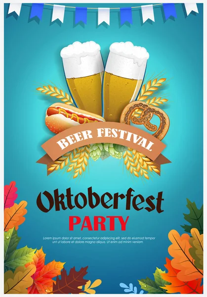 Festival de la bière flyer design . — Image vectorielle