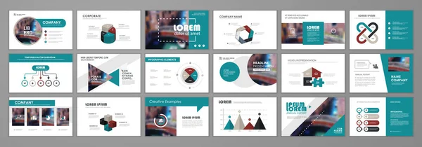 Presentatie Sjablonen Ontwerp Vector Sjablonen Portfolio Met Infografische Elementen Multifunctioneel — Stockvector