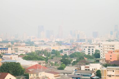 Toz veya Pm2.5 parçacık Lots hava kirliliği Bangkok, Tayland standart aşıyor. Solunum sistemi ve sağlık üzerinde olumsuz etkisi.