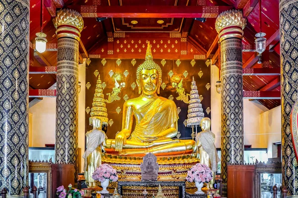 Gold Buddha Statue Phra Rattana Mahathat Temple Phitsanulok Thailand Beautiful — Stock Photo, Image