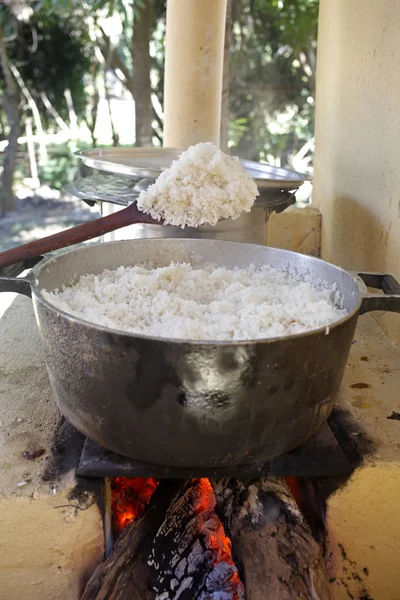 Holzofen Typischem Bauernhaus Inneren Brasiliens — Stockfoto