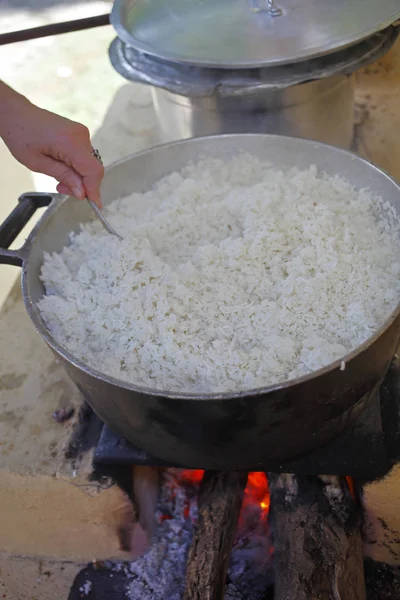 Tipik kırsal evde Brezilya iç ahşap soba