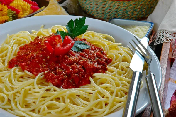 Špagety Omáčkou Bolognese — Stock fotografie