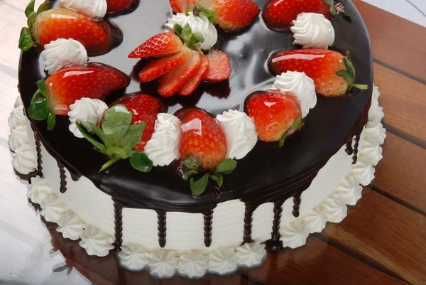 Delicious Strawberry Cake Food — Stock Photo, Image