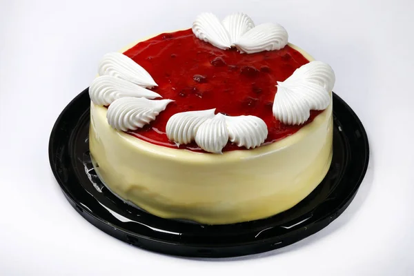 Torta Cioccolato Fragola Panna Montata — Foto Stock