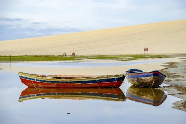 Jericoacoara Est Une Plage Vierge Cachée Derrière Les Dunes Côte — Photo