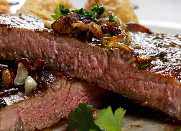 Grilovaný Hovězí Steak Potravin — Stock fotografie