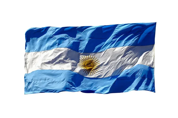Bandeira Argentina Sobre Fundo Branco — Fotografia de Stock