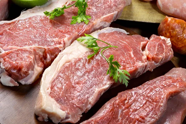 Fresh Raw Striploin Steak Stock Picture