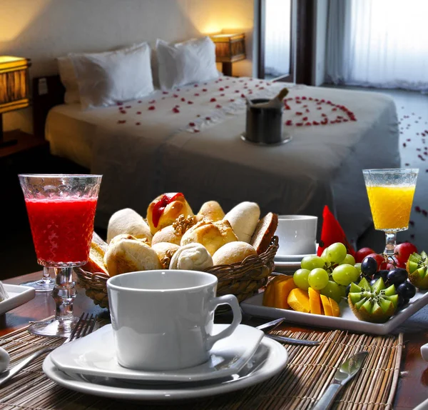 Ontbijt Kamer Hotel Voedsel — Stockfoto