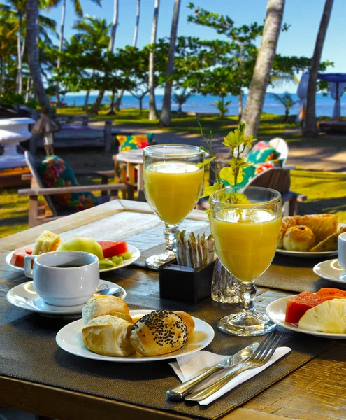 Salle Petit Déjeuner Sur Plage — Photo