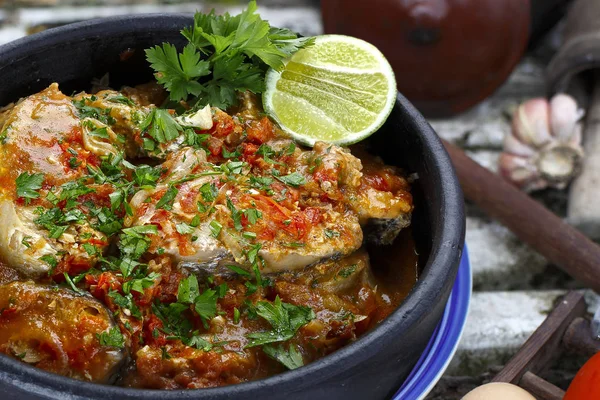 Moqueca Ryby Krevety Tradiční Jídlo Brazilské Kuchyně — Stock fotografie