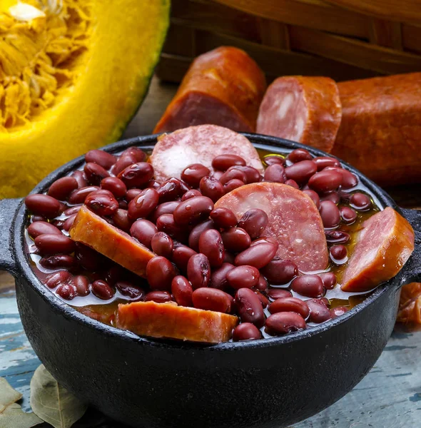 Brazylijski Feijoada Jedzenie Fasoli — Zdjęcie stockowe