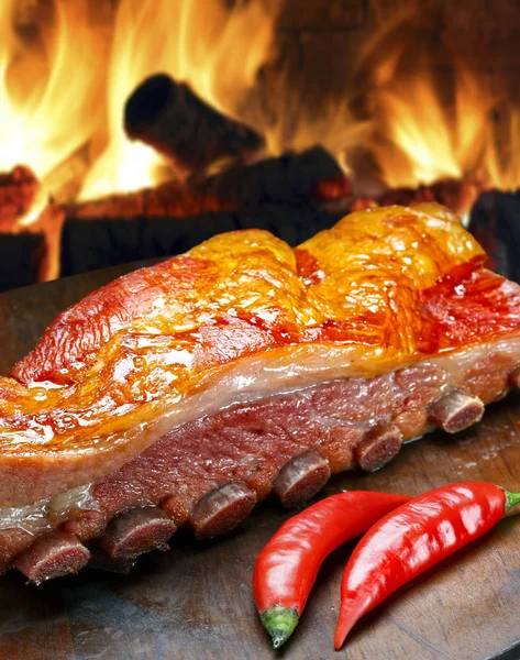 Rib Pork Smoked Food — Stock Photo, Image