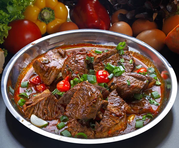 Guisado Comida Carne Fresca — Fotografia de Stock