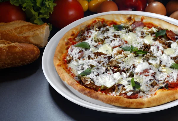 Pizza Alimentos Frescos Itália — Fotografia de Stock
