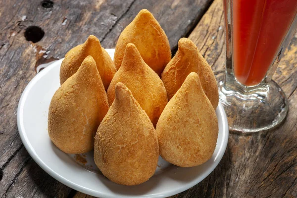 Coxinha Frango Lanche Brasileiro — Fotografia de Stock