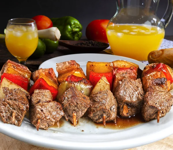 Deliciosa Comida Pincho Carne — Foto de Stock