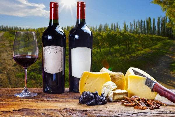チーズ入り赤ワイン — ストック写真
