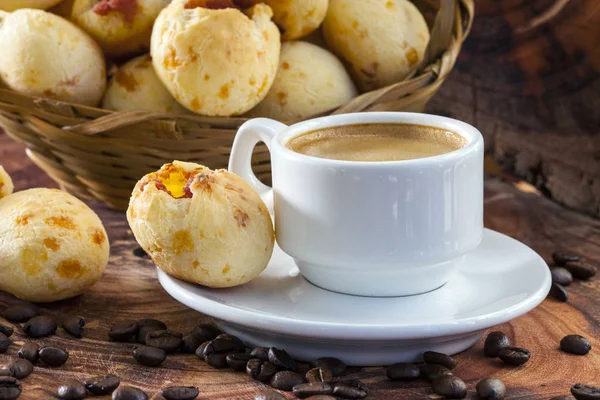 Breakfast with cheese bread — Stock Photo, Image