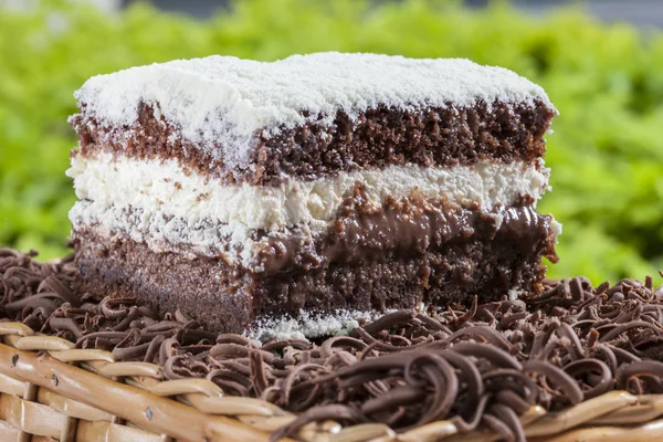 Portion de gâteau au chocolat — Photo