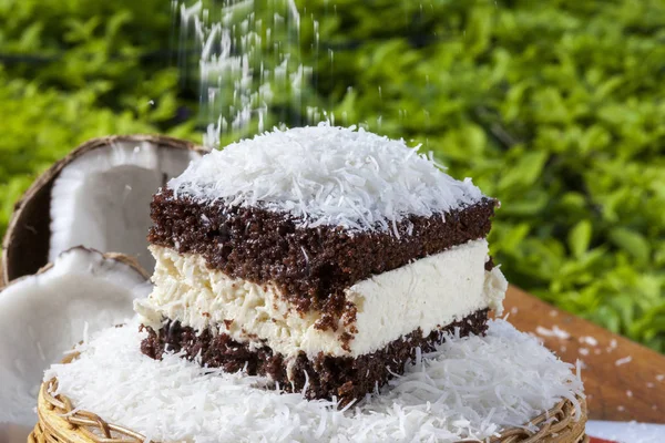 Portion of Chocolate Food Cake — Stock Photo, Image