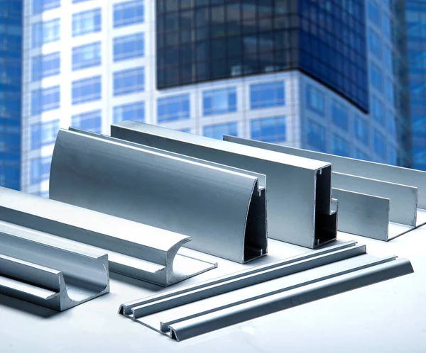 Aluminum profile for window, door, bathroom box — Stock Photo, Image