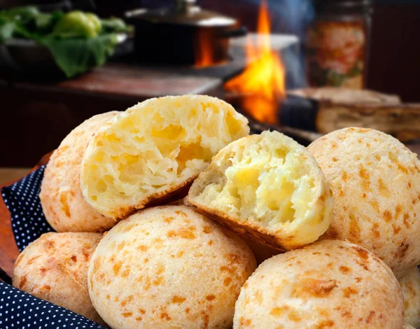 Brazilian Snack Traditional Cheese Bread Minas Gerais Pao Queijo — Stock Photo, Image