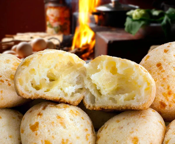 Brazylijska Przekąska Tradycyjny Chleb Serowy Minas Gerais Pao Queijo — Zdjęcie stockowe