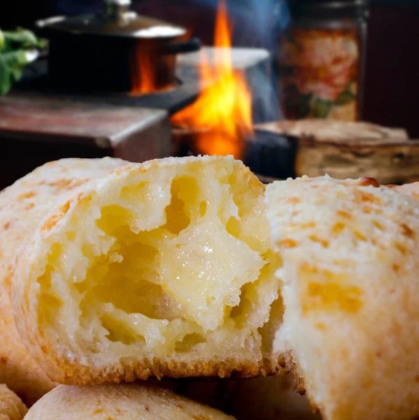 Brazylijska Przekąska Tradycyjny Chleb Serowy Minas Gerais Pao Queijo — Zdjęcie stockowe
