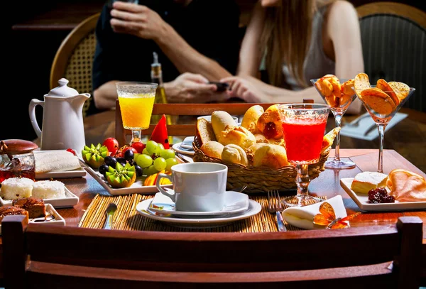 Pequeno Almoço Hotel Comida Deliciosa — Fotografia de Stock