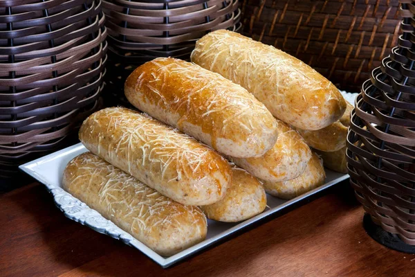 Lanche Brasileiro Com Queijo Presunto — Fotografia de Stock