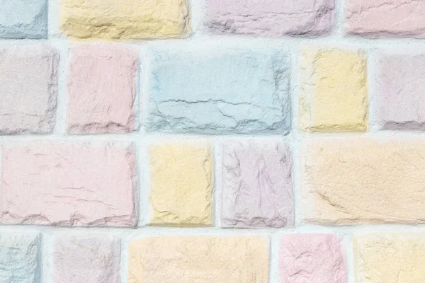 Colorful Pastel Brick Wall Texture Background Pink Yellow Orange Purple — Stock Photo, Image