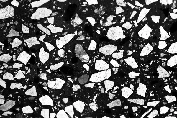 Terrazzo Tile Texture Background White Black — Stock Photo, Image