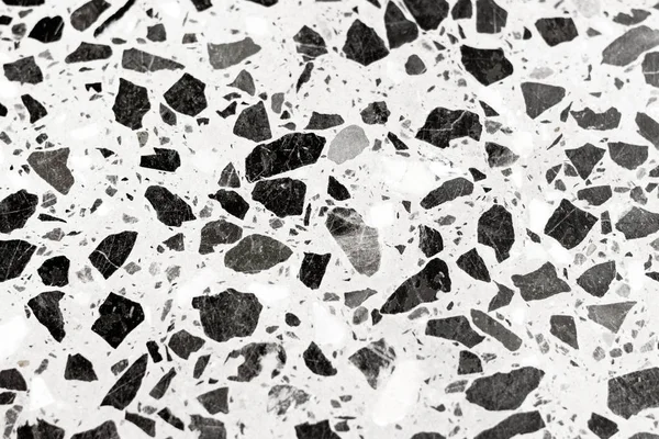 Terrazzo Kiremit Doku Arka Plan Beyaz Siyah — Stok fotoğraf