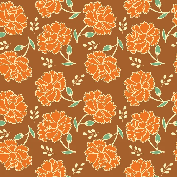 Élégant Vecteur Floral Motif Sans Couture — Image vectorielle